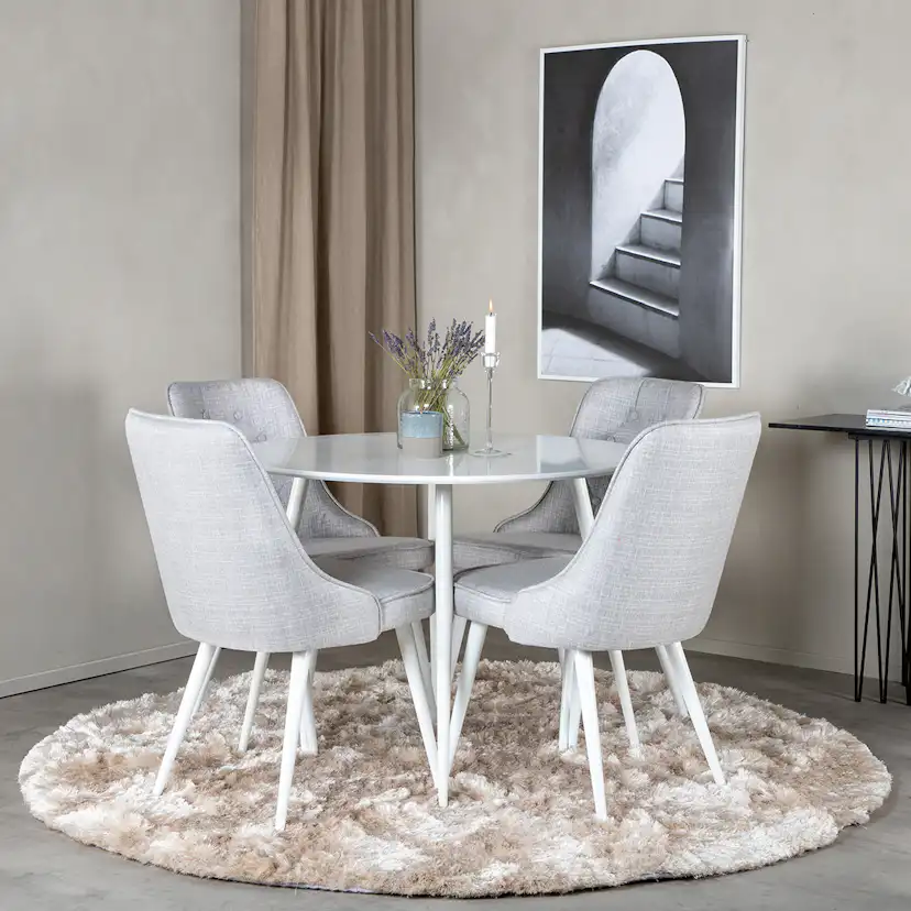 Matgrupp Venture Home Plake med 4 Vera Stolar Polyestertyg Runt