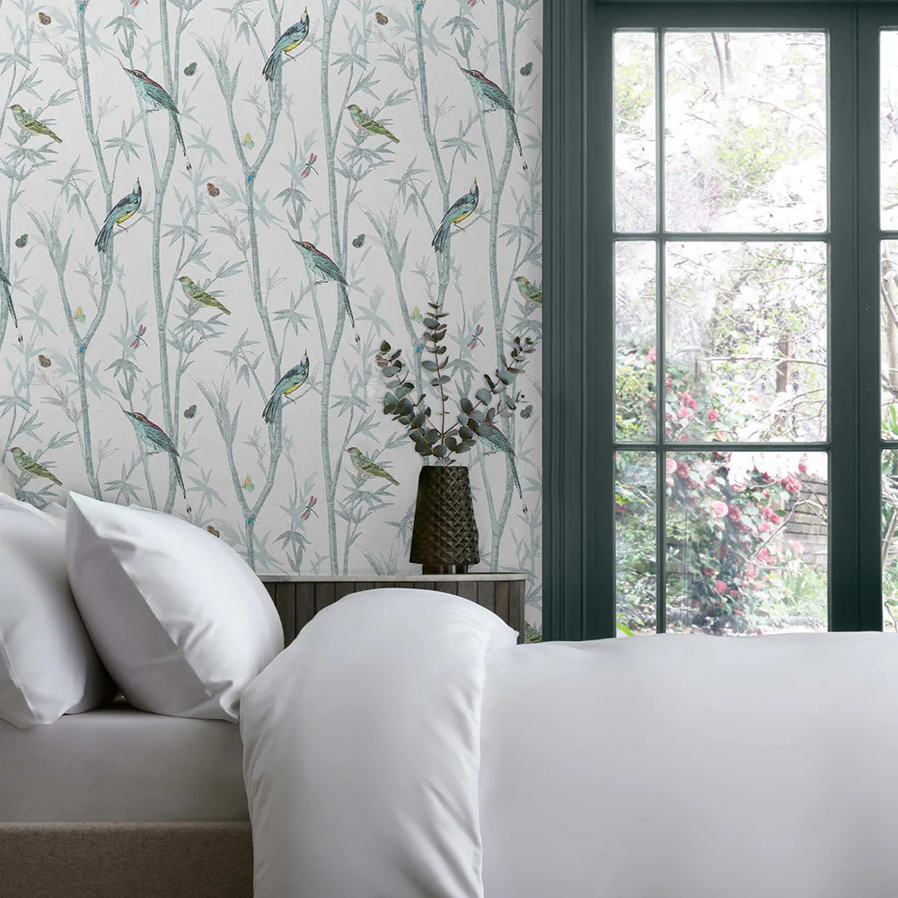 Tapet NEXT Chinoiserie Bird Trail Duck Egg