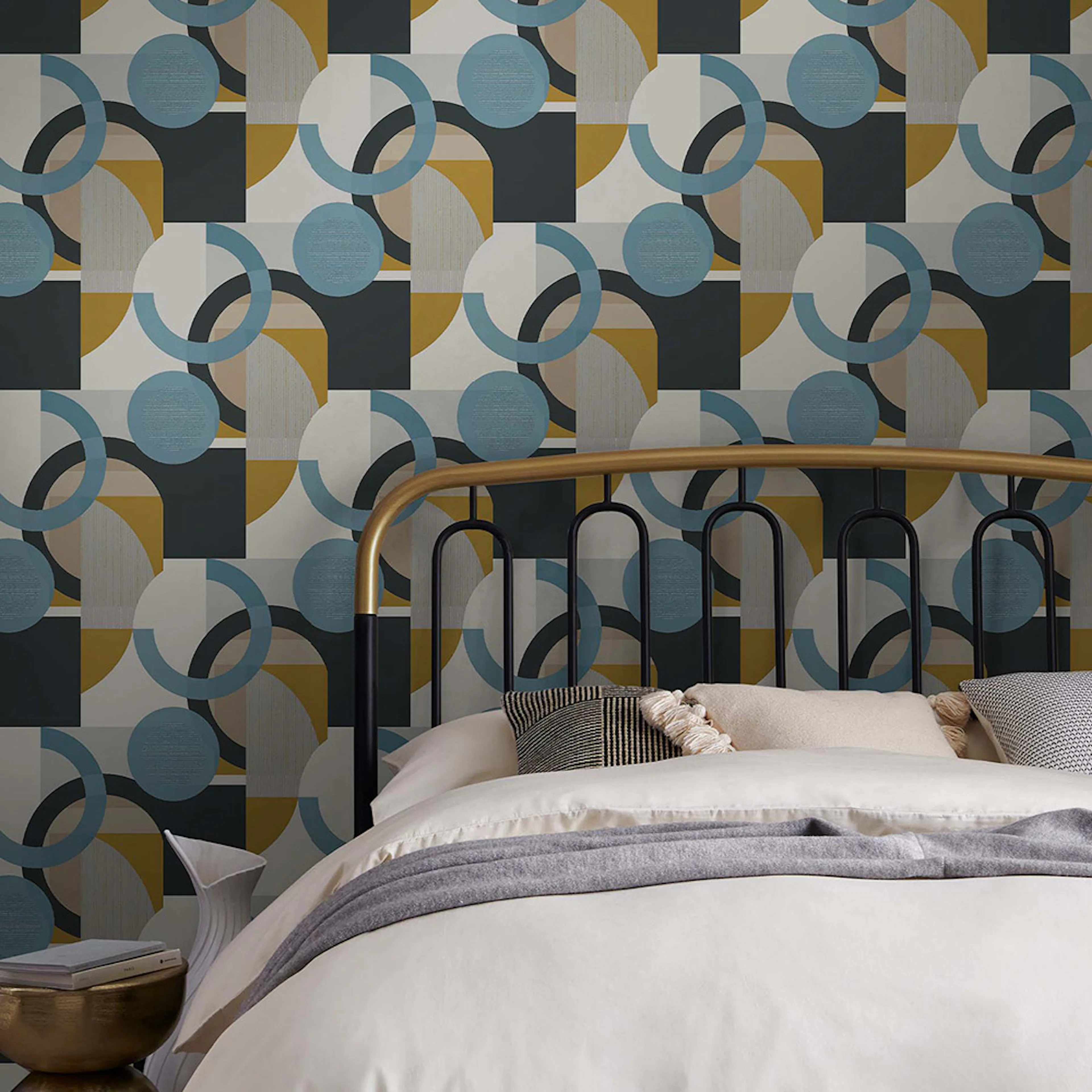 Tapet NEXT Retro Shapes Geo Blues