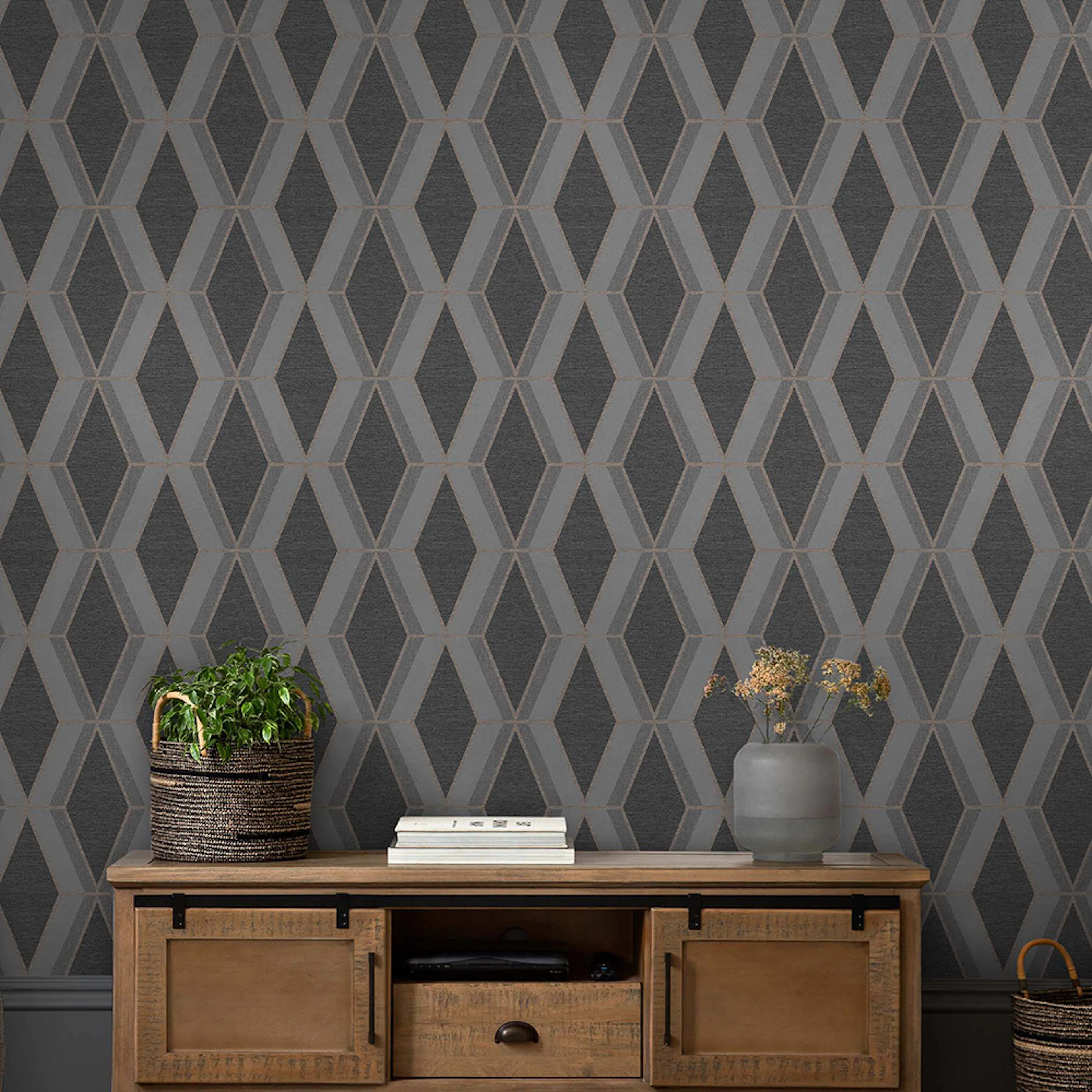 Tapet NEXT Optical Triangle Grey