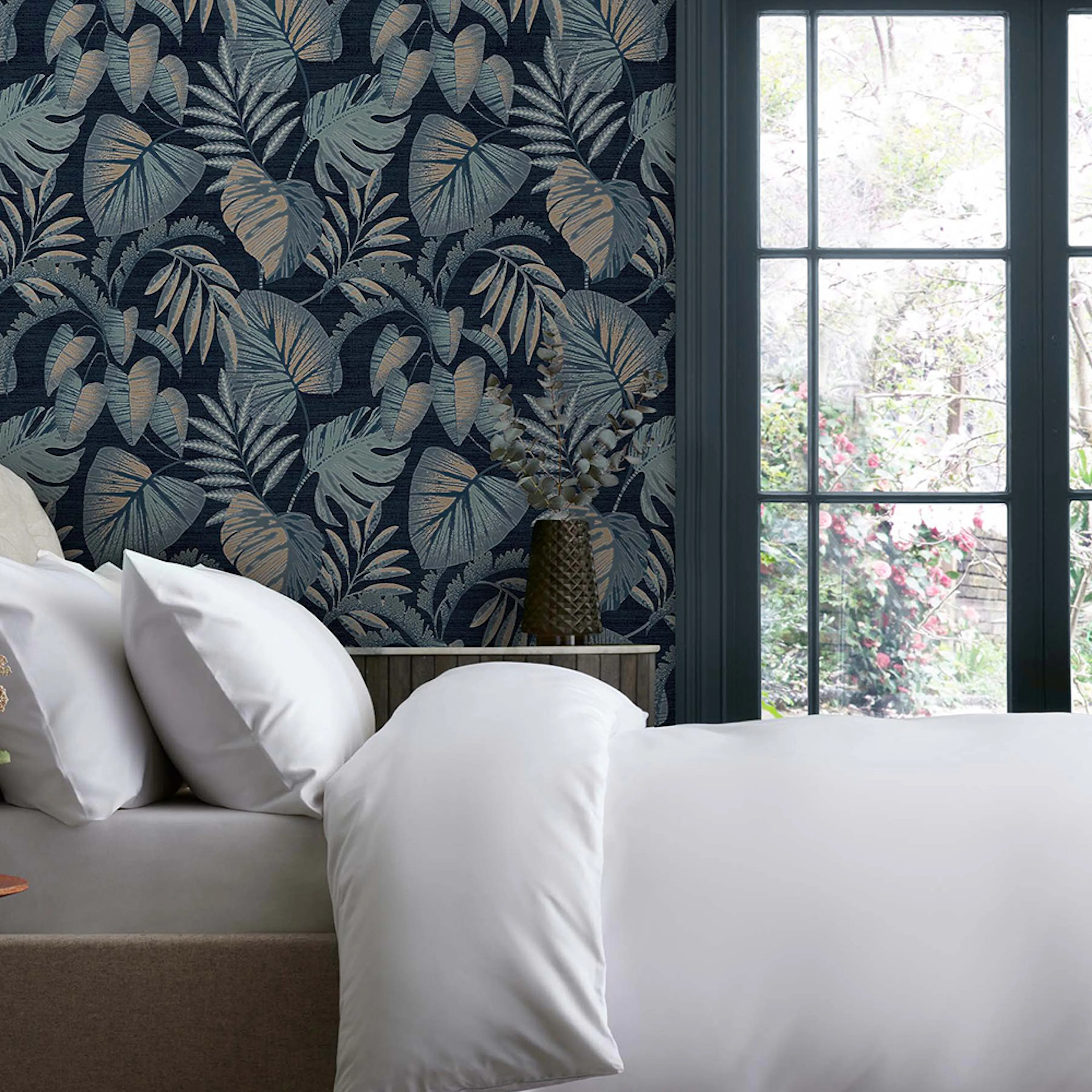 Tapet NEXT Jungle Leaves Navy