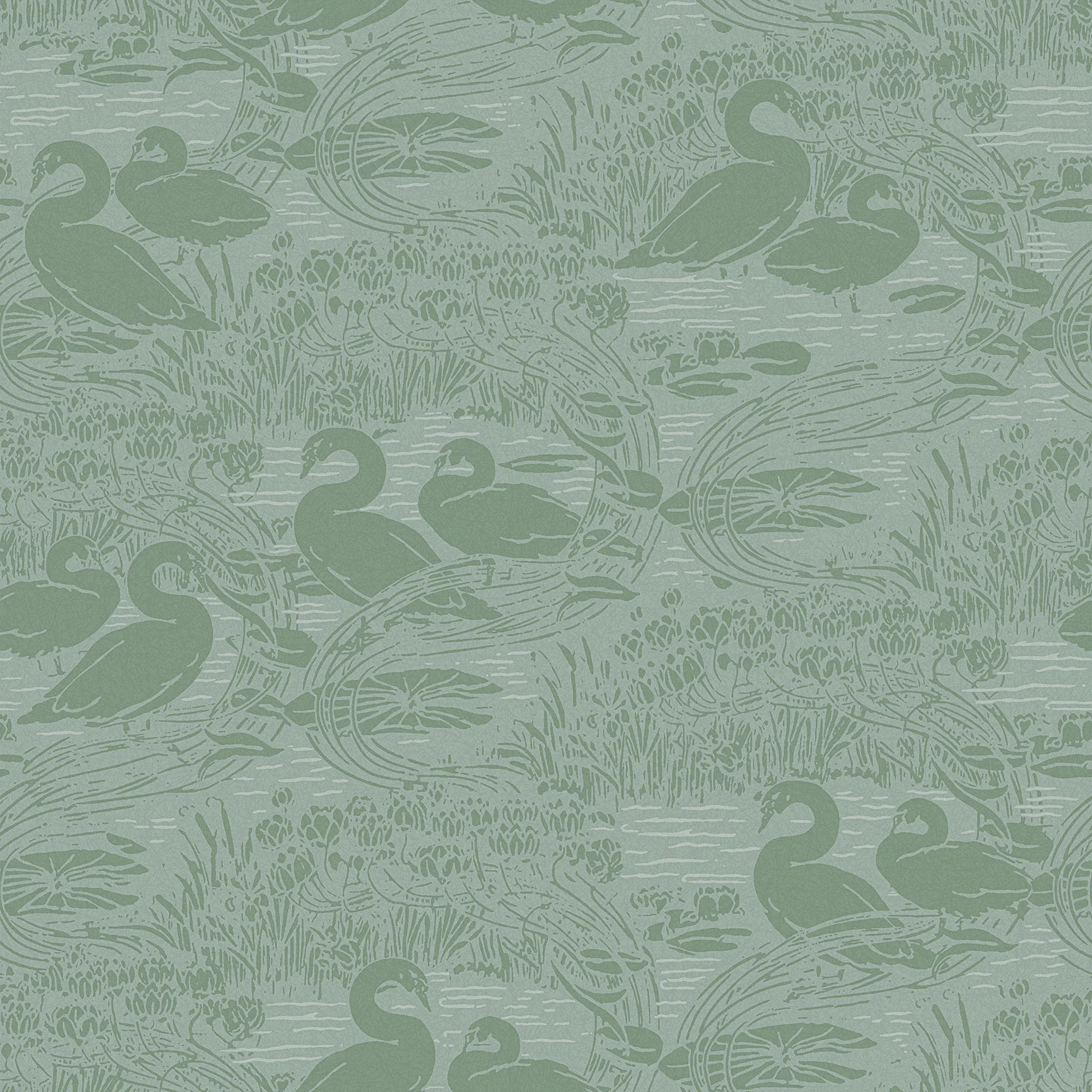 Tapet Laura Ashley Swans Jade Grön 118472