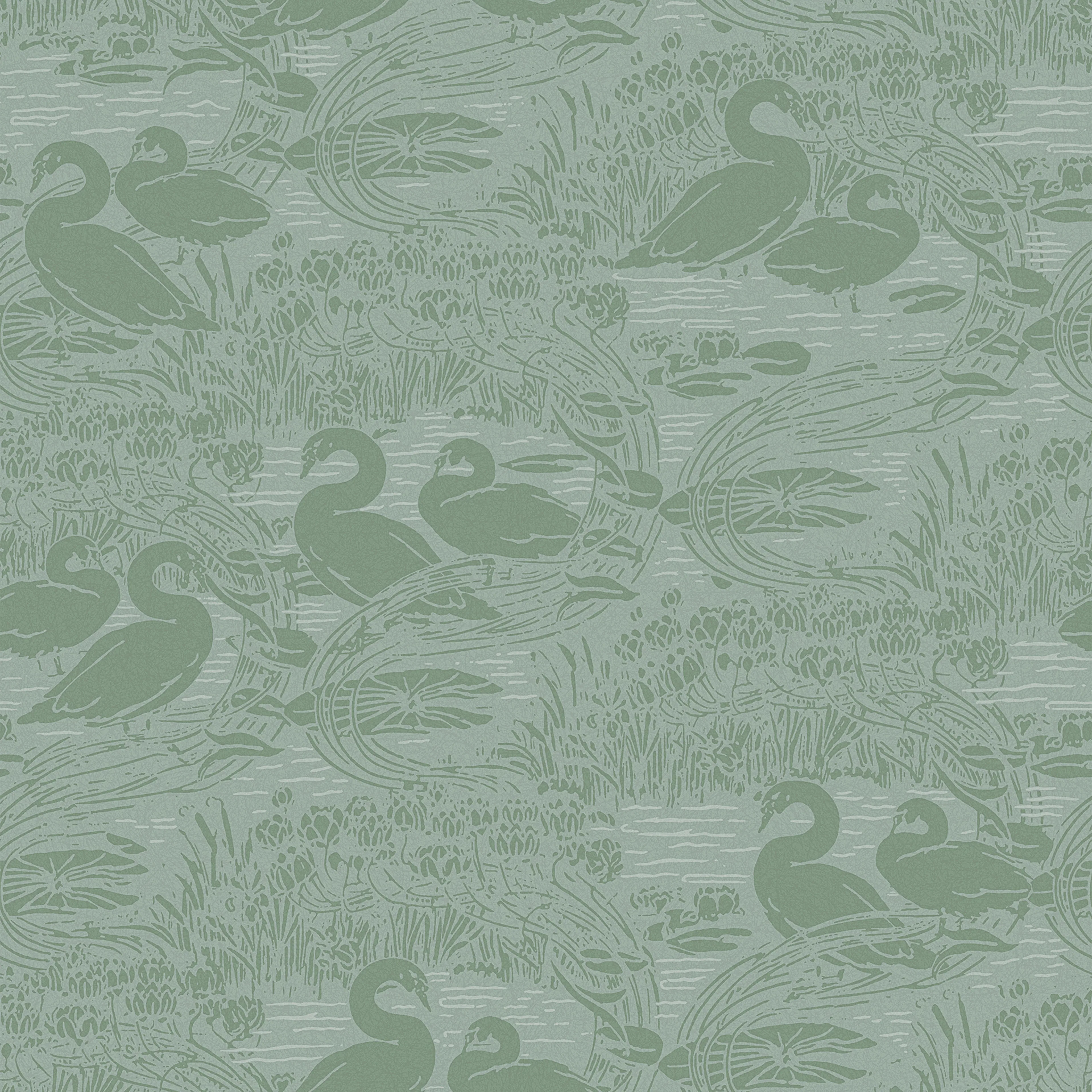 Tapet Laura Ashley Swans Jade Grön 118472