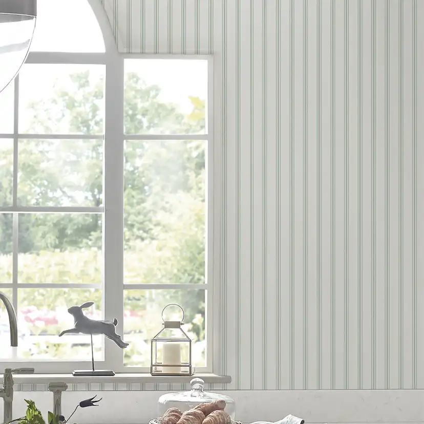 Tapet Laura Ashley Farnworth Stripe Sage Grön 118483