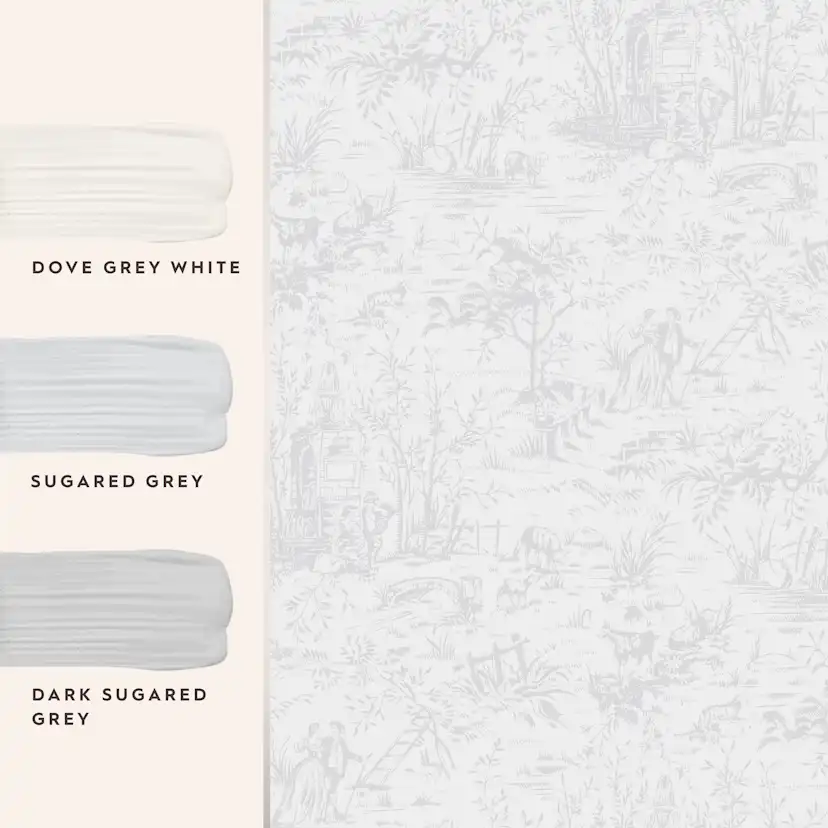 Tapet Laura Ashley Toile De Jouy Sugaröd Grå 118495