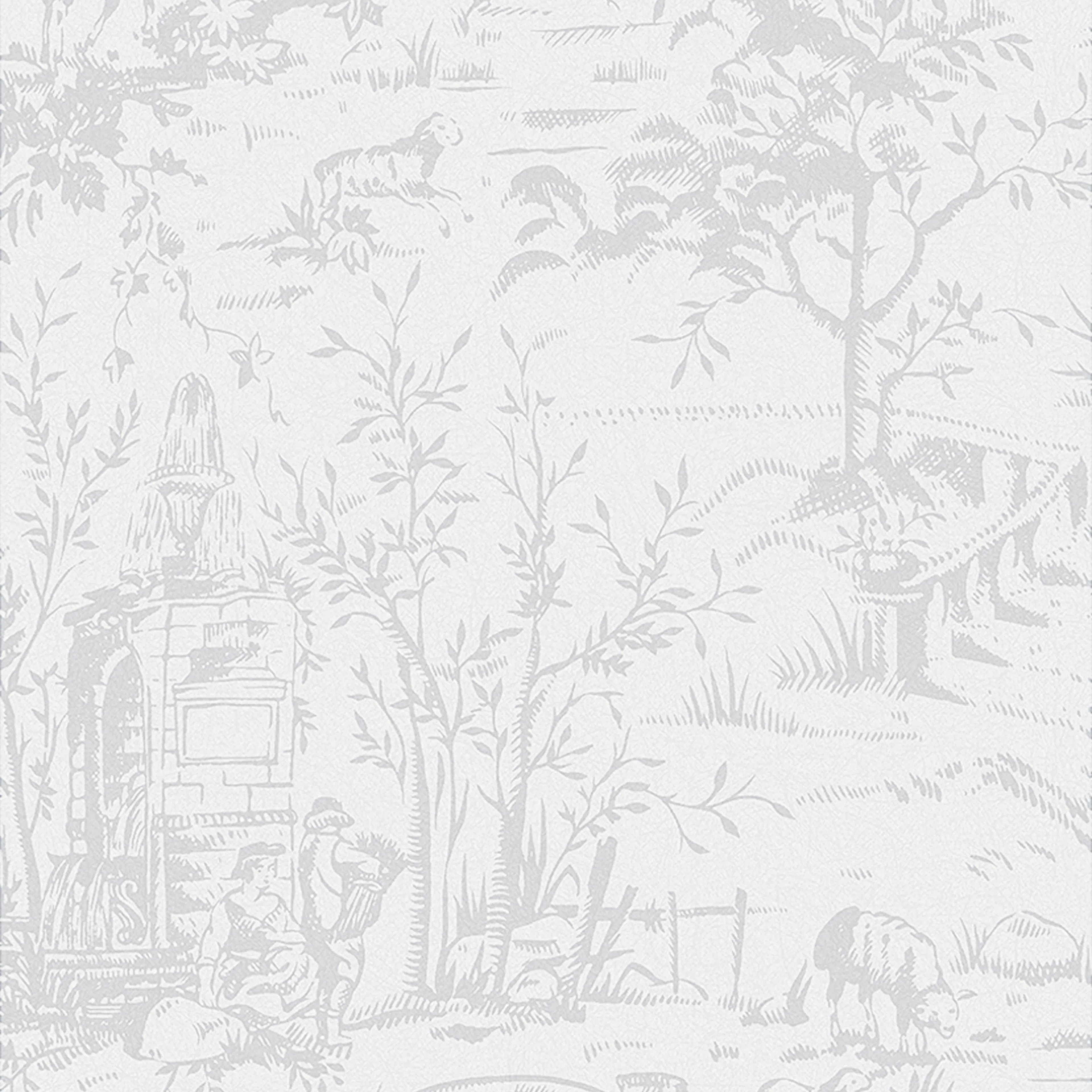 Tapet Laura Ashley Toile De Jouy Sugaröd Grå 118495