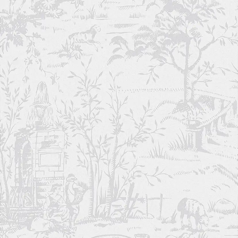 Tapet Laura Ashley Toile De Jouy Sugaröd Grå 118495