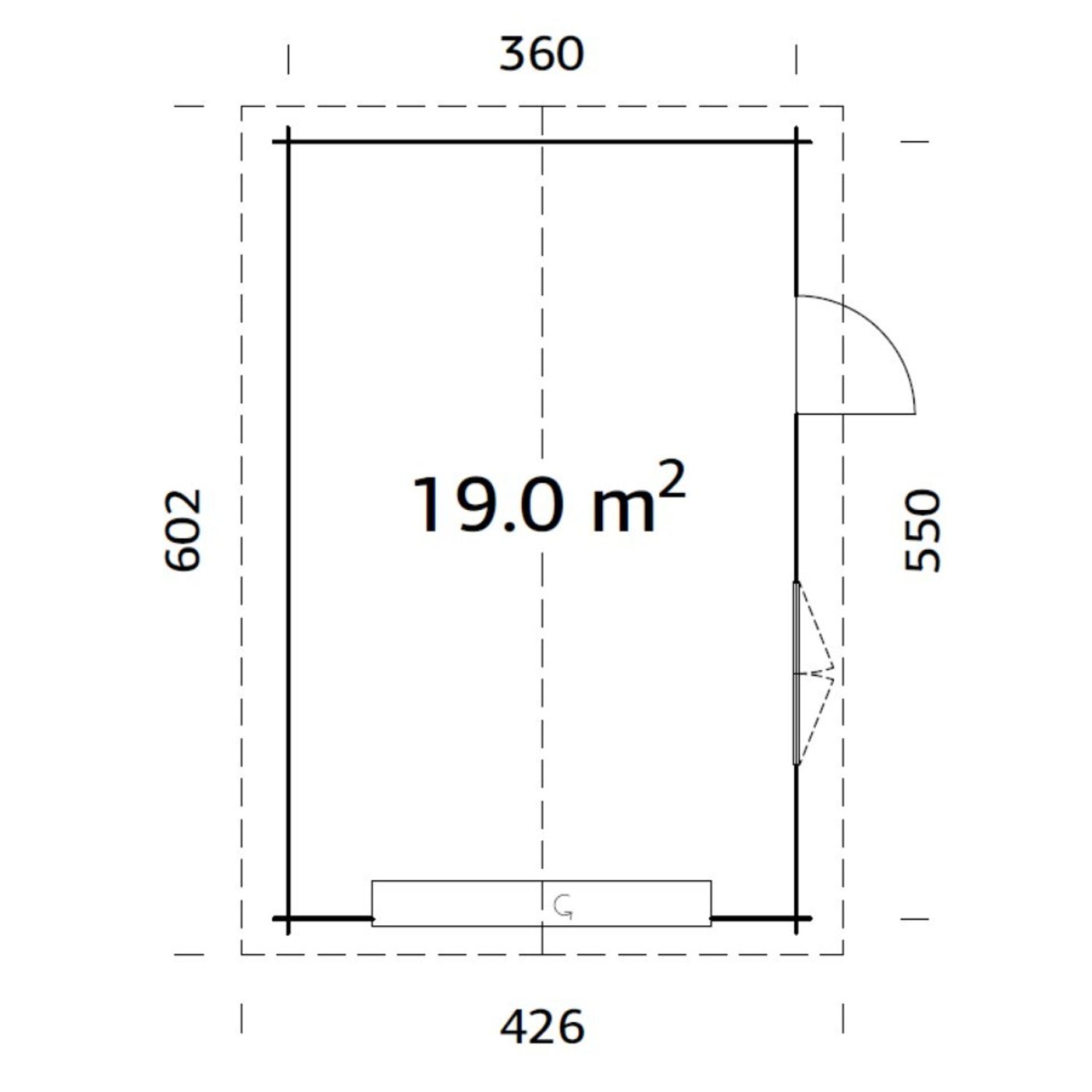 Garage Palmako Roger 19,0 m2 med Takskjutport