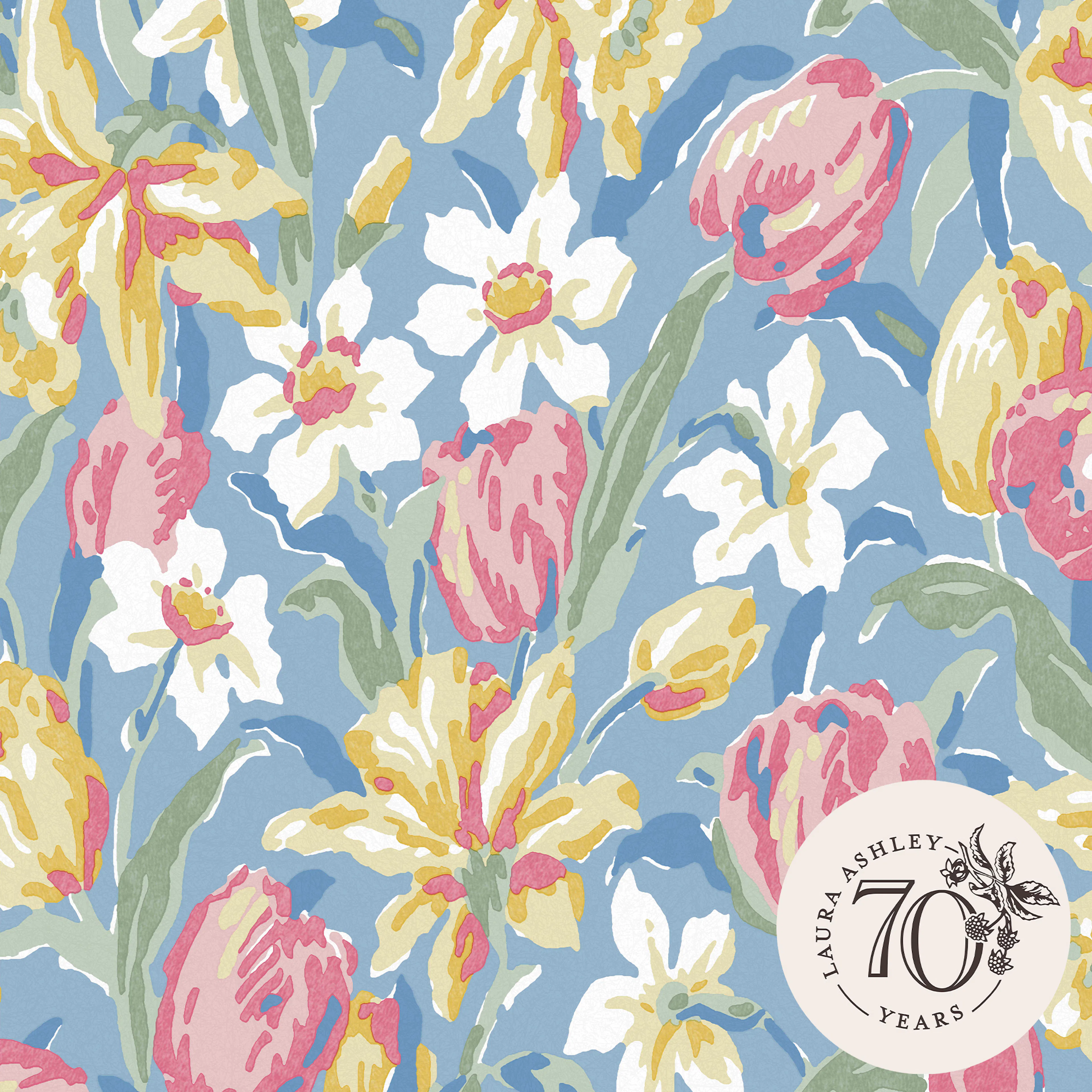 Tapet Laura Ashley Tulips China Blå 119847