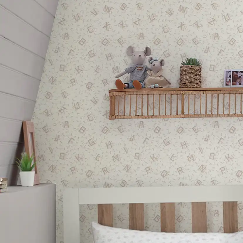 Tapet Laura Ashley Alphabet Dove Grå 119862