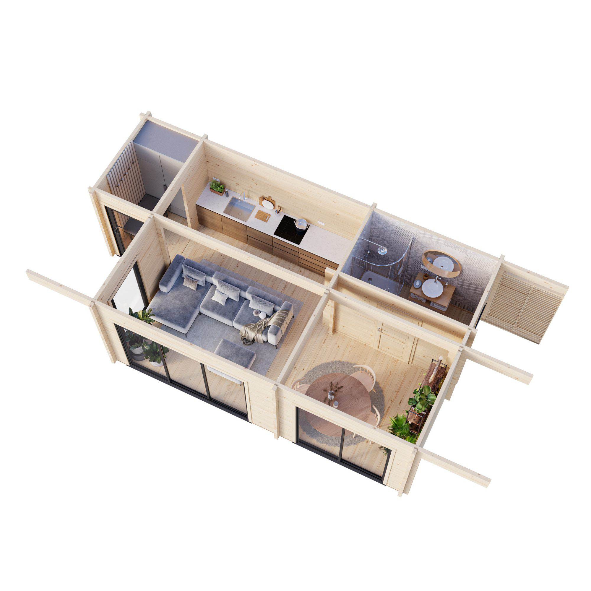 Trädgårdshus Palmako Cecilia 29,7 m² (inv. 27,3 m²)