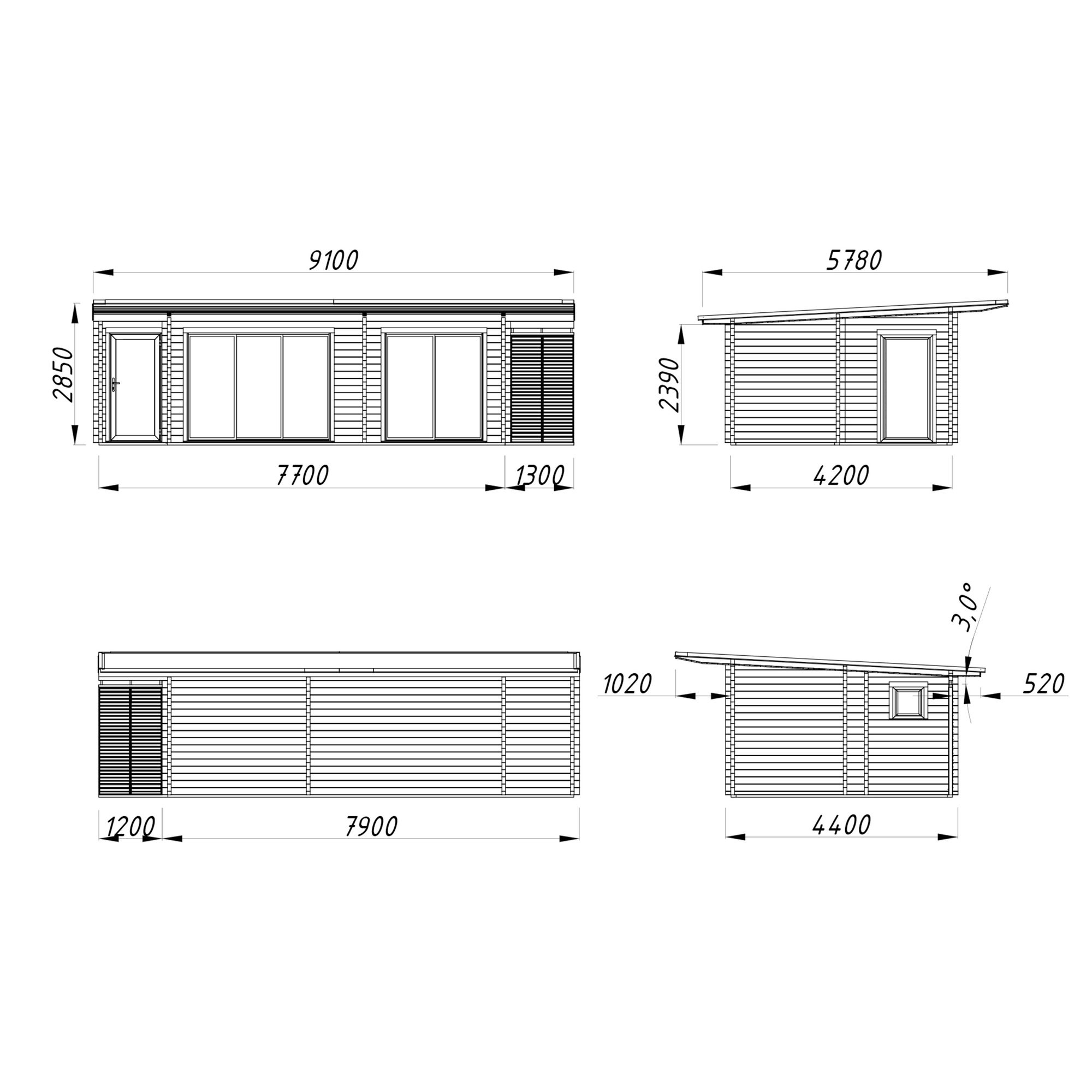 Trädgårdshus Palmako Cecilia 29,7 m² (inv. 27,3 m²)