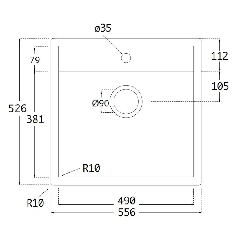 Diskho Lavabo Jupiter 60 Mattsvart