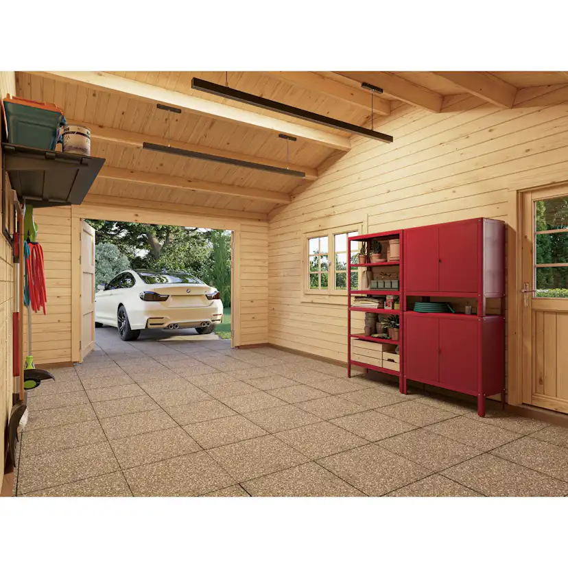 Garage Palmako Roger med Carport 53,1 m2 och Slagport