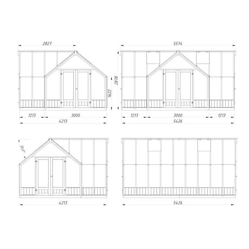 Växthus Palmako Emilia 19,9 m² (inv. 19,1 m²)
