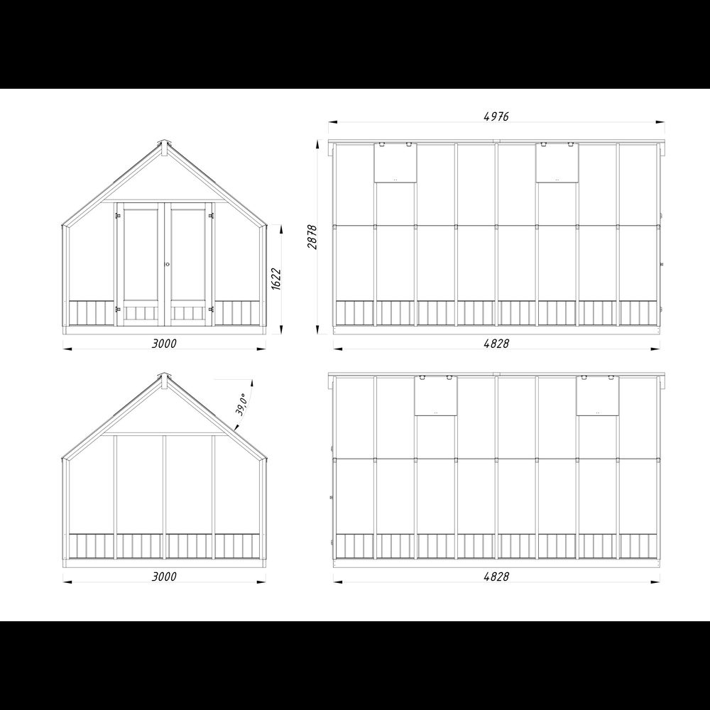 Växthus Palmako Emilia 14,5 m² (inv. 13,8 m²)