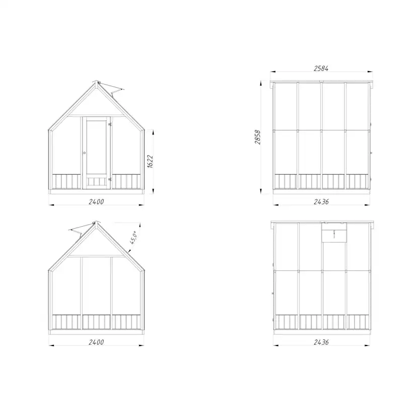 Växthus Palmako Emilia 5,8 m² (inv. 5,4 m²)