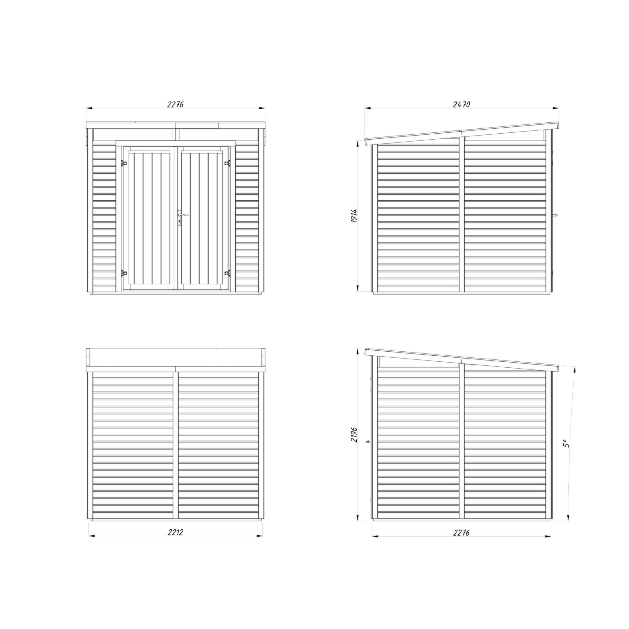 Förråd Palmako Elias 5,0 m² (inv. 4,9 m²)