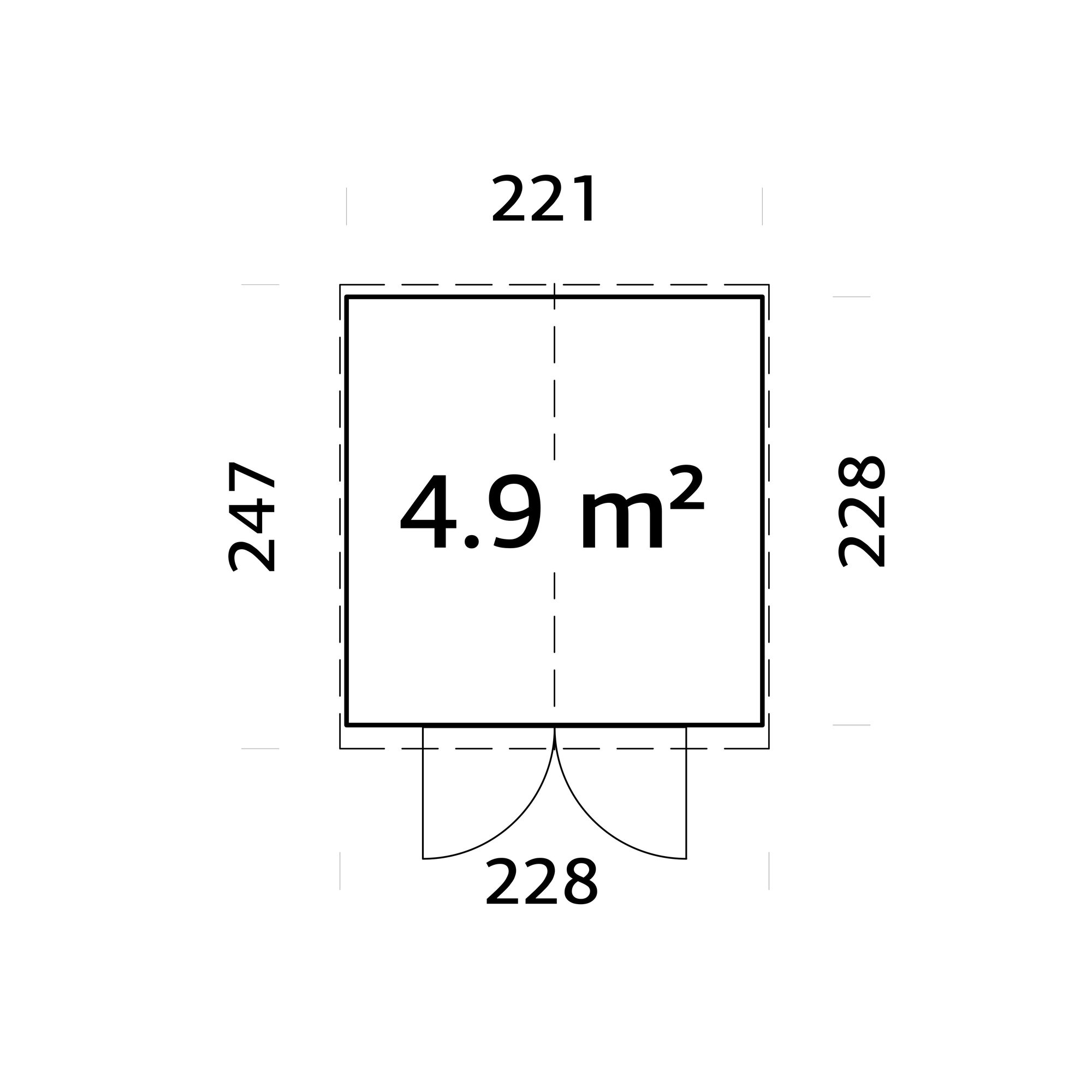 Förråd Palmako Elias 5,0 m² (inv. 4,9 m²)