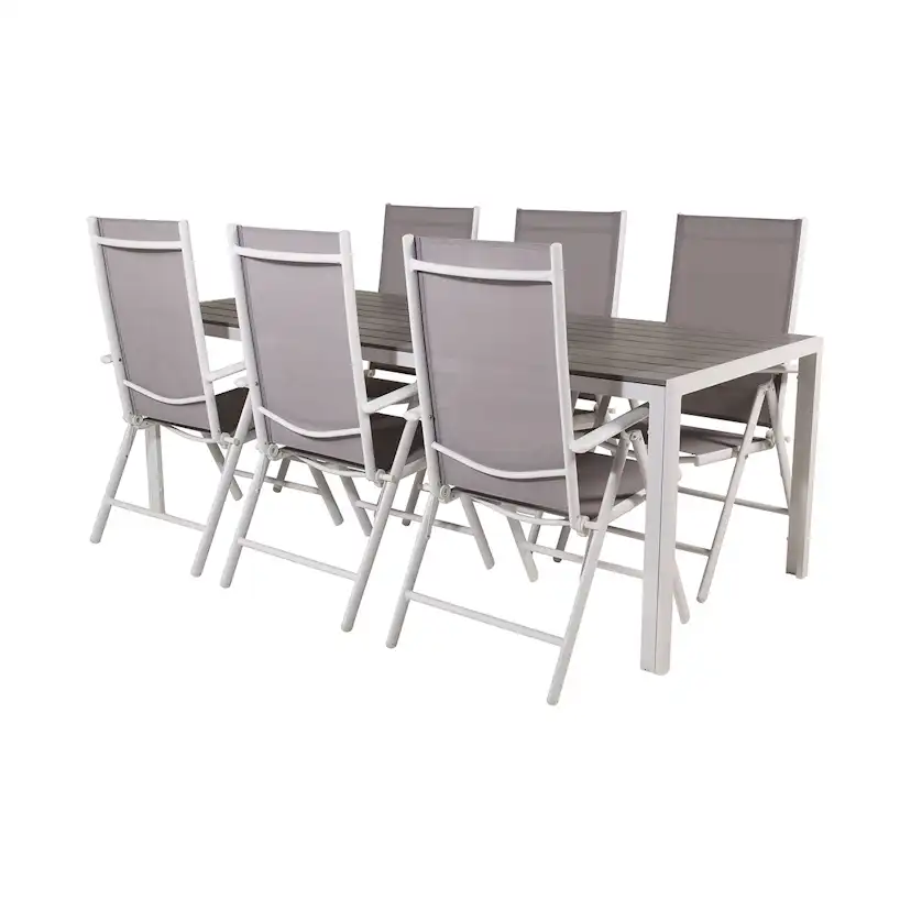 Trädgårdsgrupp Comfort Garden Buitepos Matgrupp Utomhus inkl 6 Positionsstolar