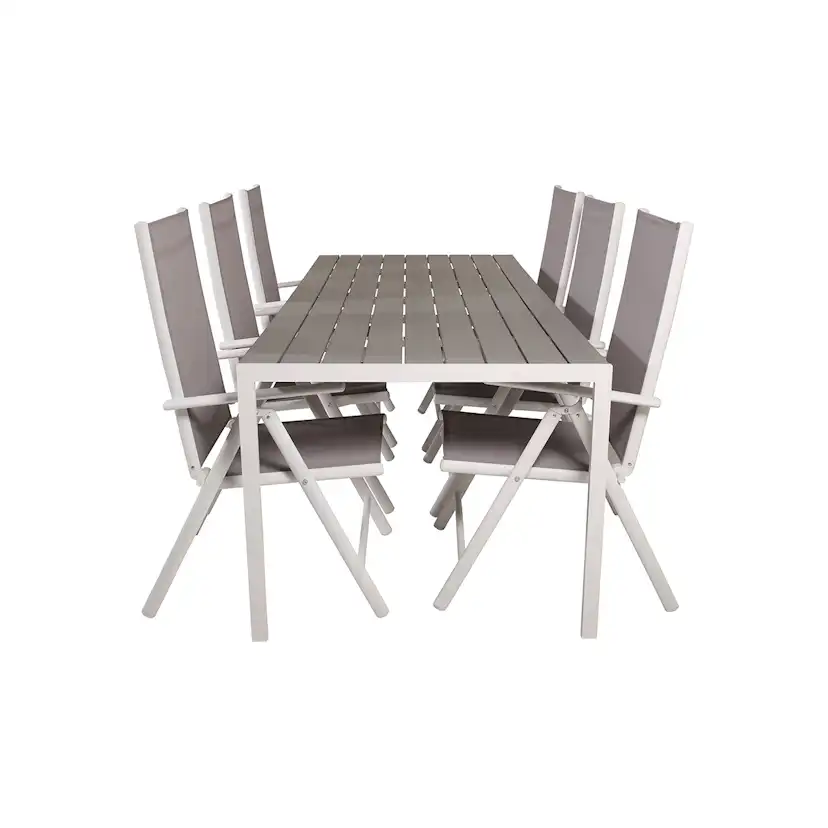 Trädgårdsgrupp Comfort Garden Buitepos Matgrupp Utomhus inkl 6 Positionsstolar