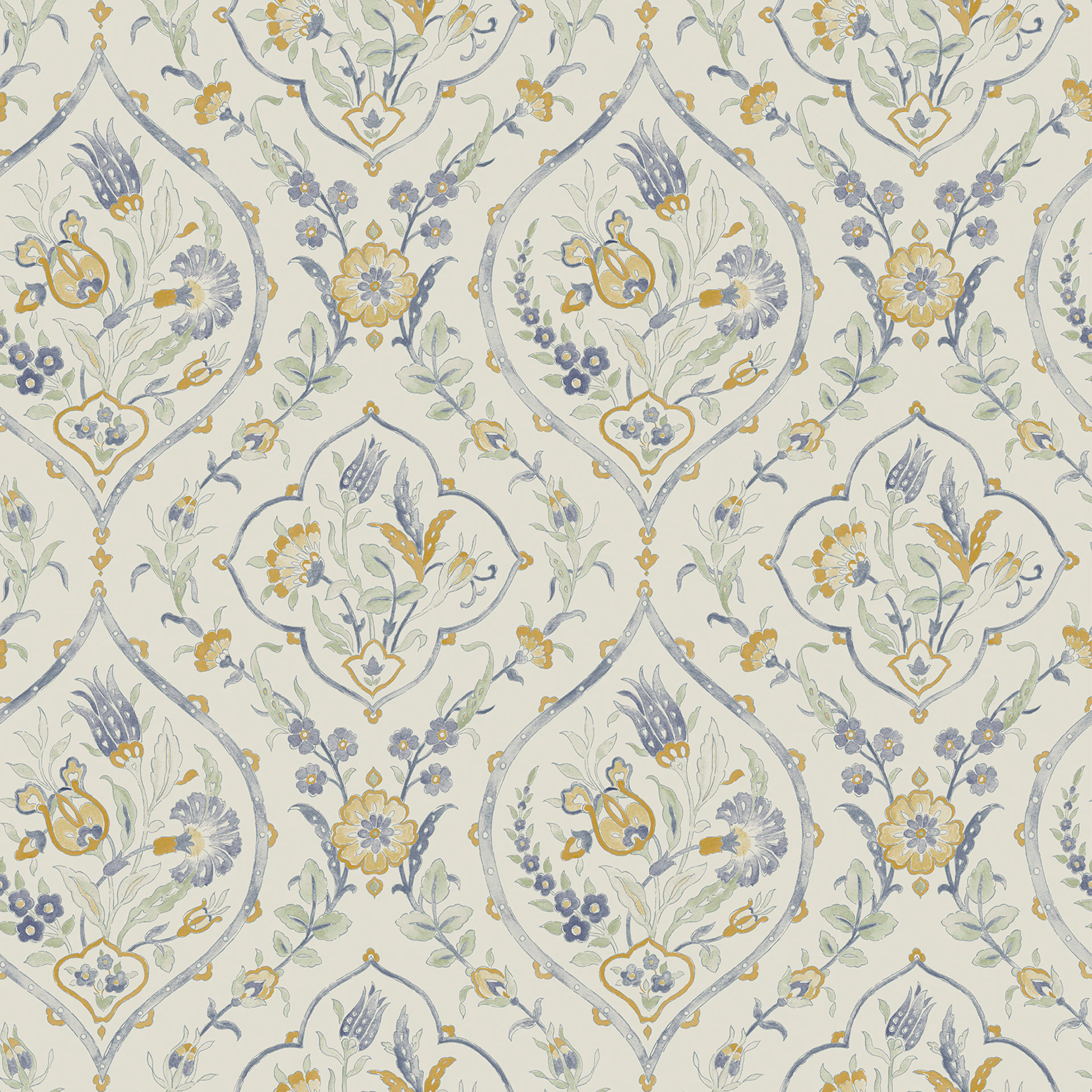 Tapet Laura Ashley Foscot Damask Pale Ochre Gul 121070