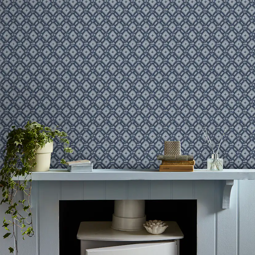 Tapet Laura Ashley Vitbrook Dusky Seaspray Blå 121071