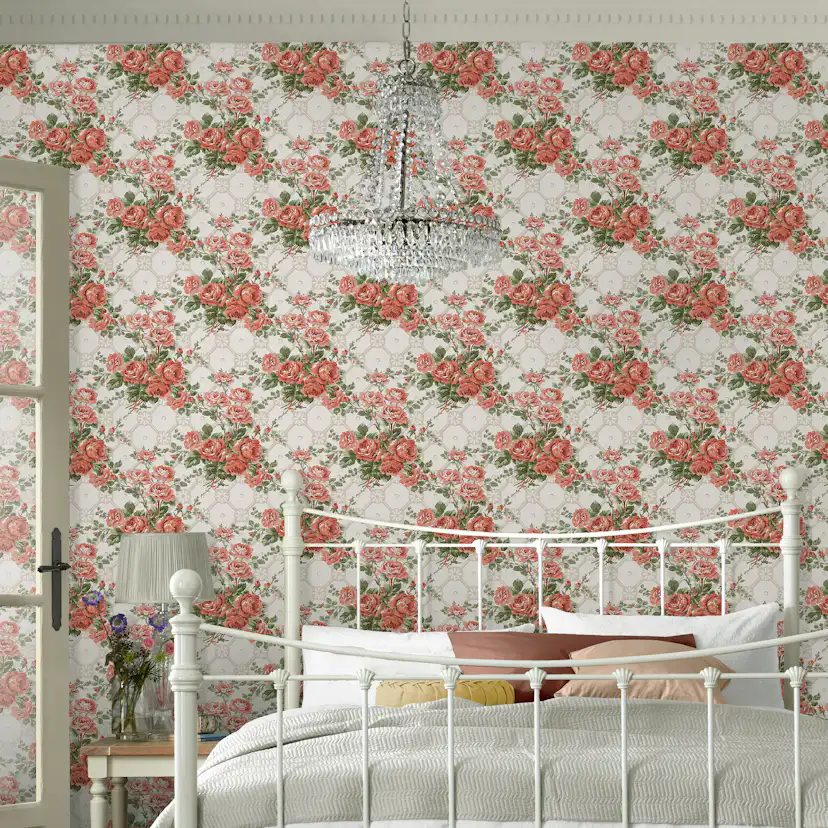 Tapet Laura Ashley Country Roses Old Rose Rosa 121081