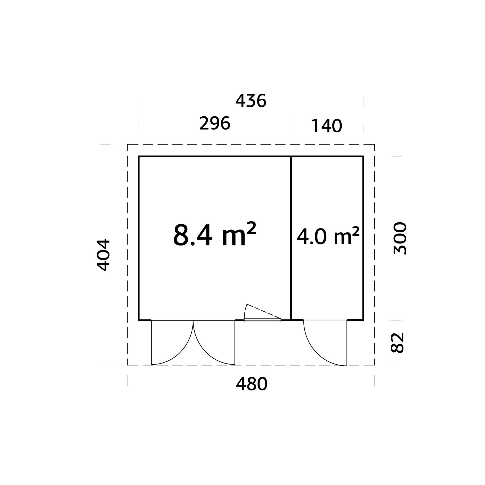 Stuga Palmako Aurelia 13,1 m² (inv. 12,4 m²)
