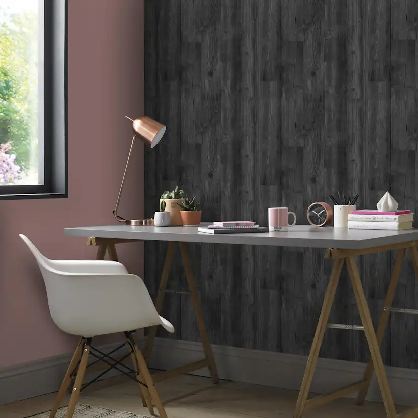 Tapet Easy Decor Trä Deluxe Svart 121112