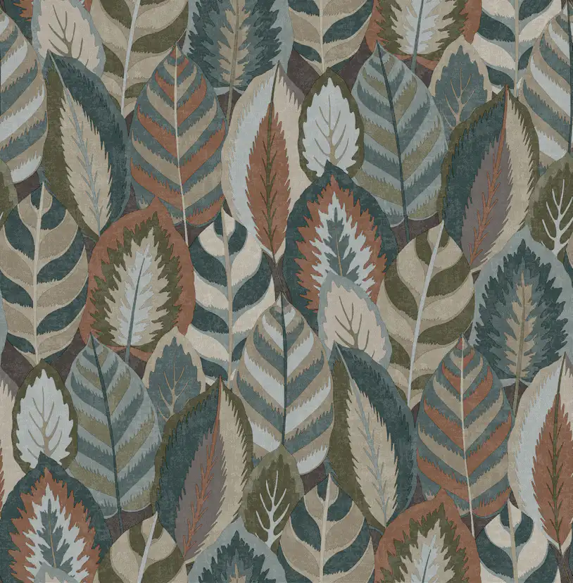 Tapet Sublime Arty Leaves Grn/bl/terra 121126