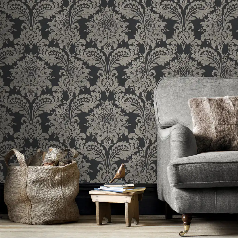 Tapet Sublime Damask Svart 121142