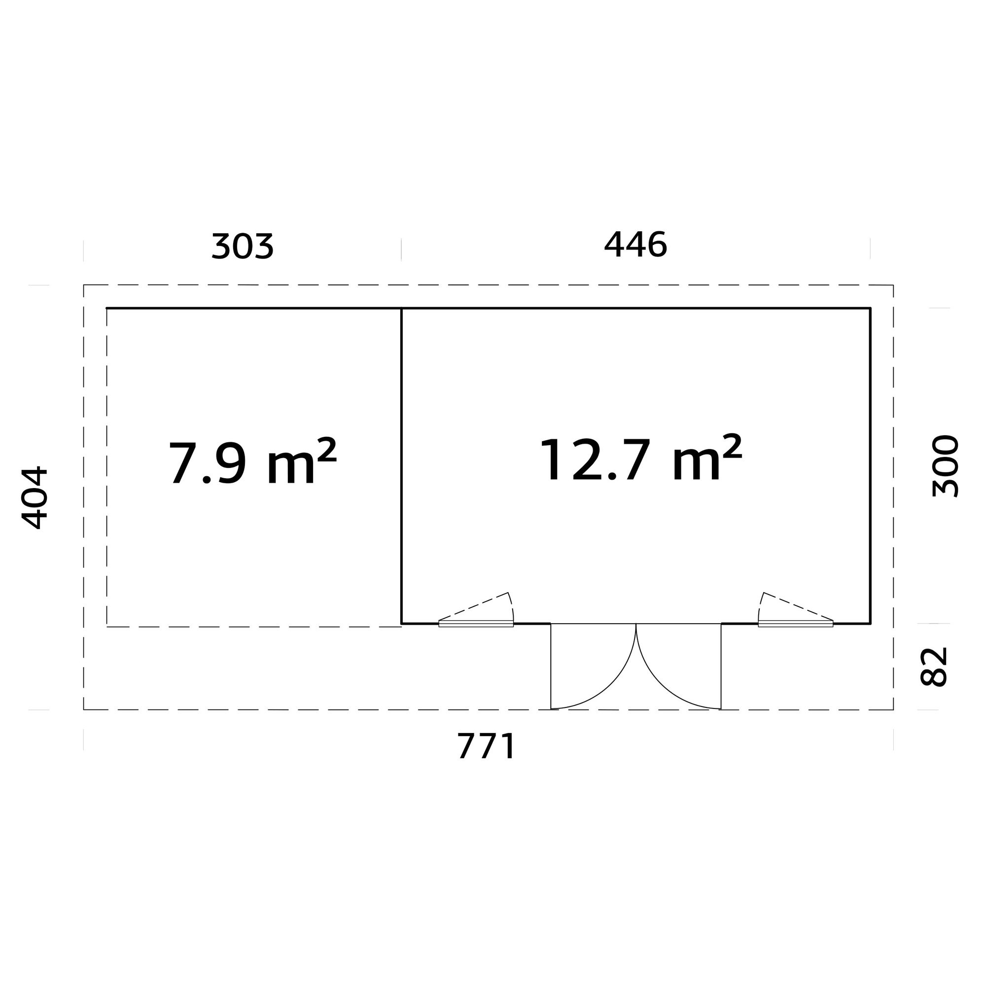 Stuga Palmako Aurelia 21,7 m² (inv. 20,6 m²)