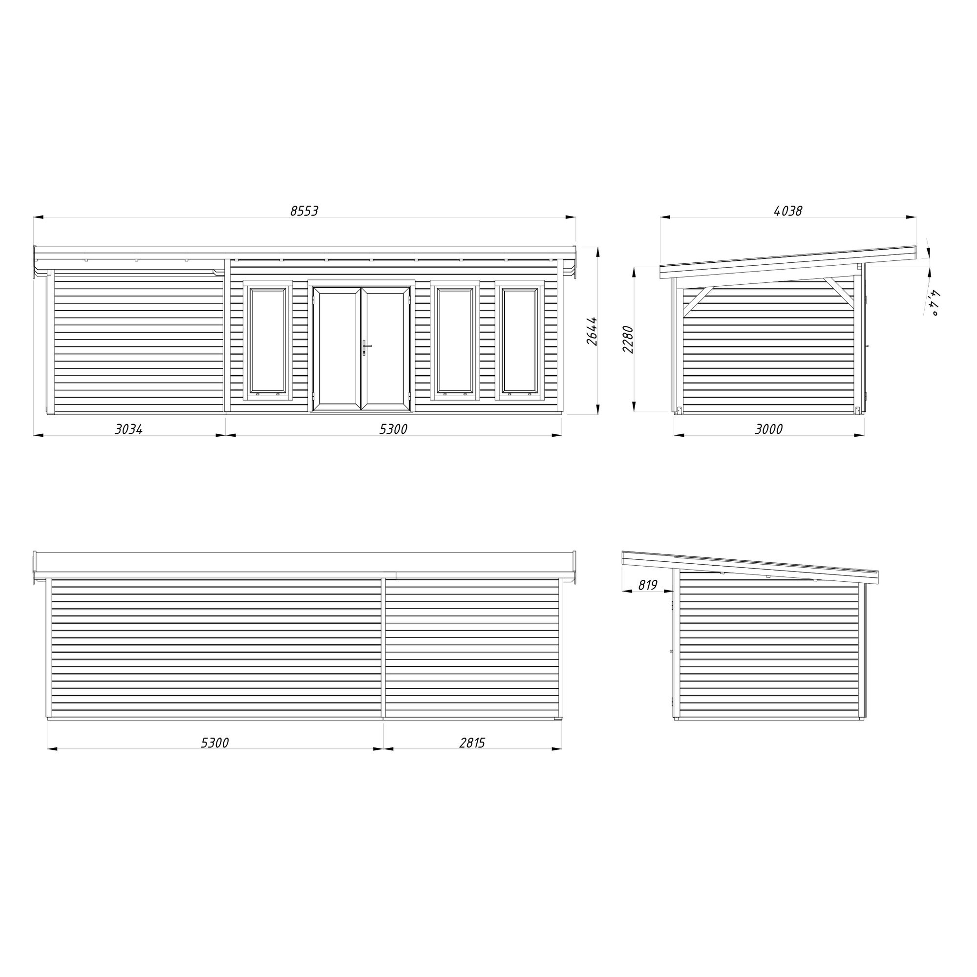 Stuga Palmako Aurelia 24,2 m² (inv. 23,1 m²)
