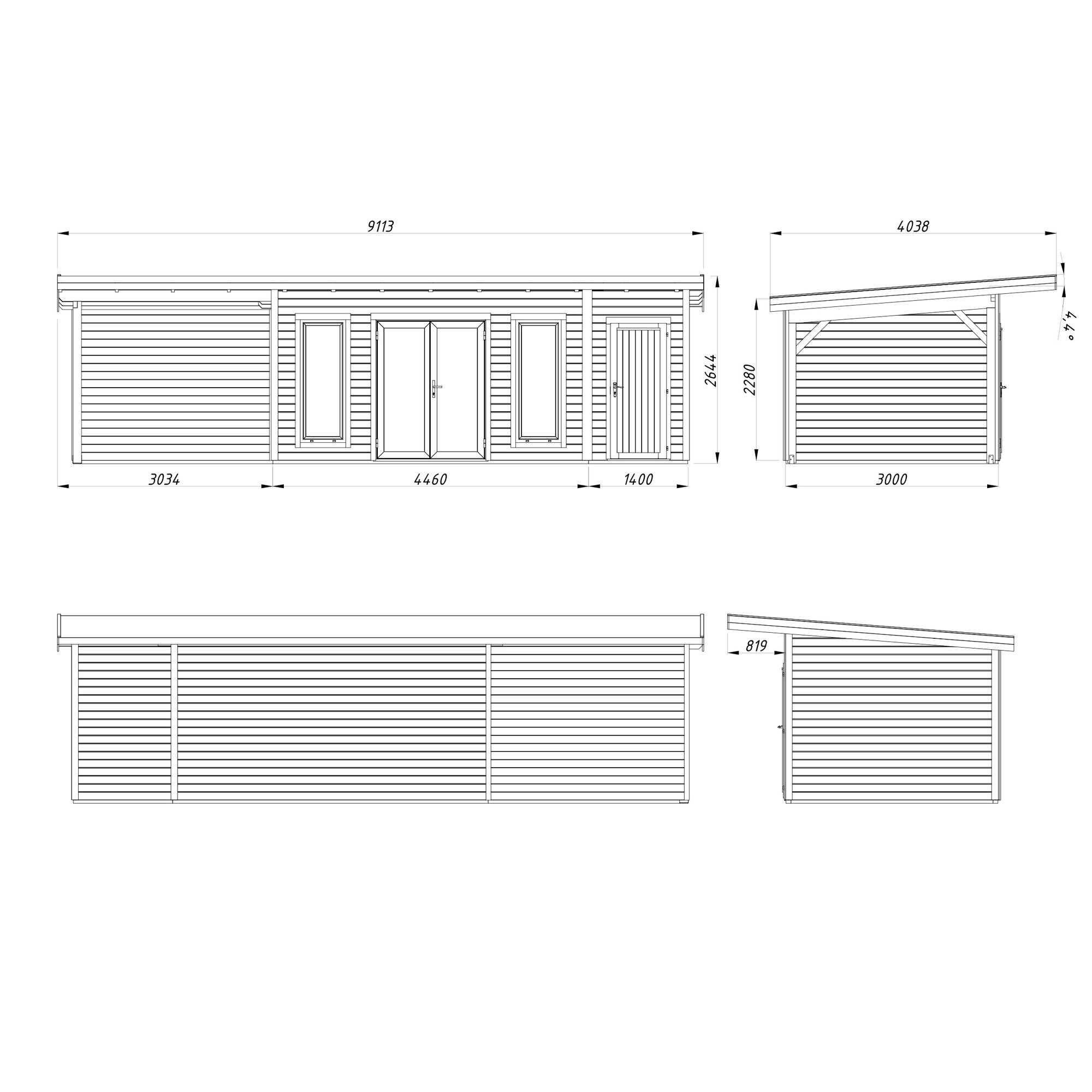 Stuga Palmako Aurelia 25,6 m² (inv. 24,6 m²)