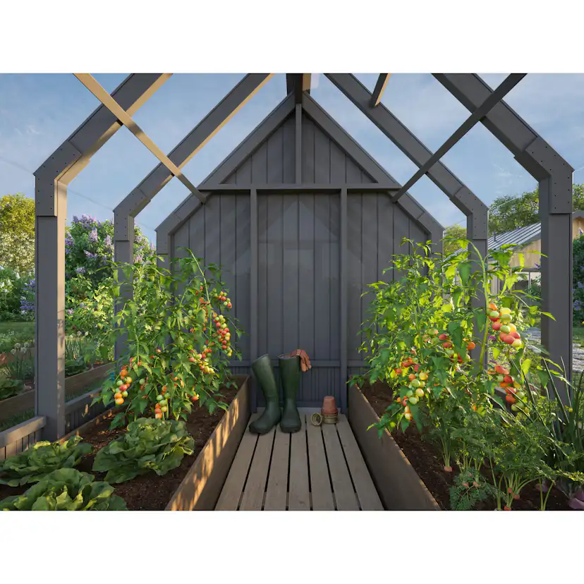 Växthus Palmako Emilia 10,2 m² (inv. 5,4+4,0 m²)