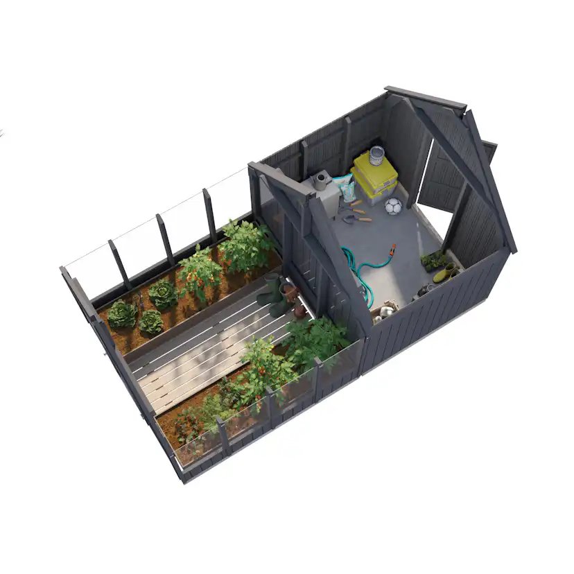 Växthus Palmako Emilia 10,2 m² (inv. 5,4+4,0 m²)