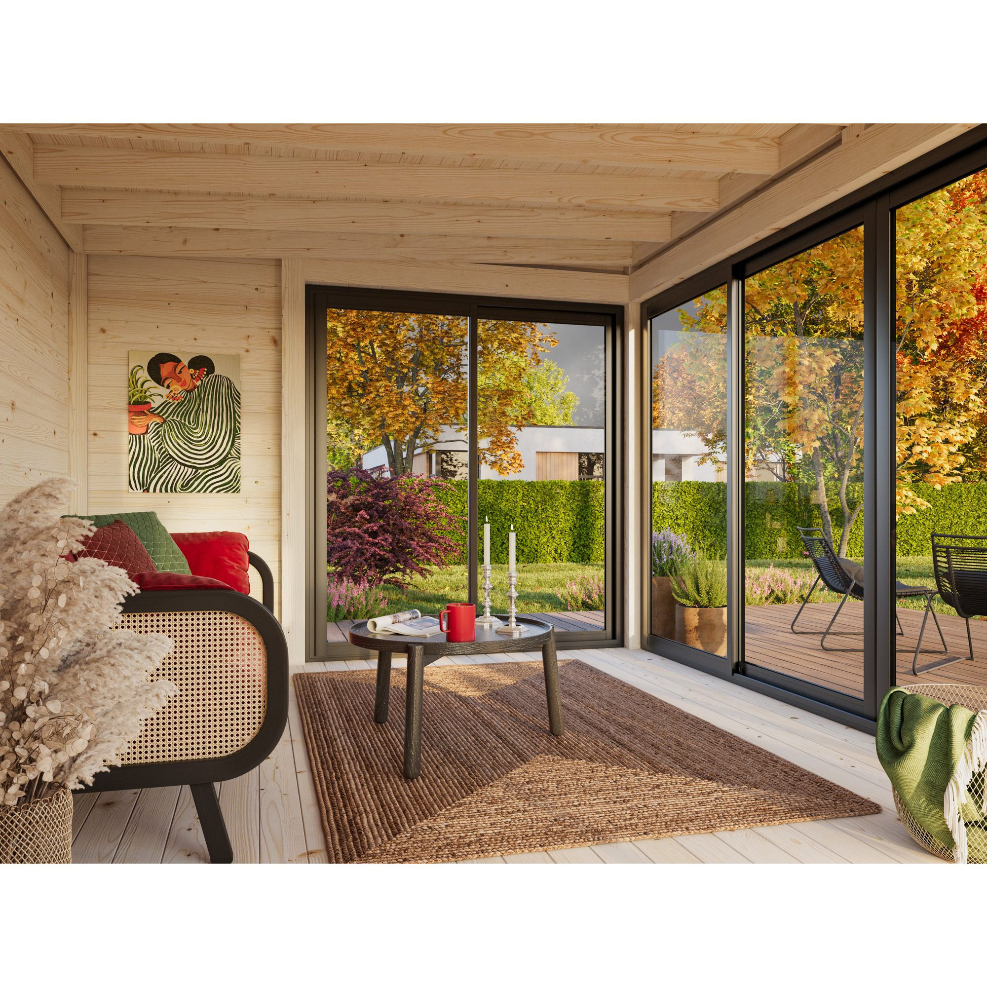 Stuga Palmako Serena 13,4 m² Set 2 Slide Plus (inv. 12,6 m²)