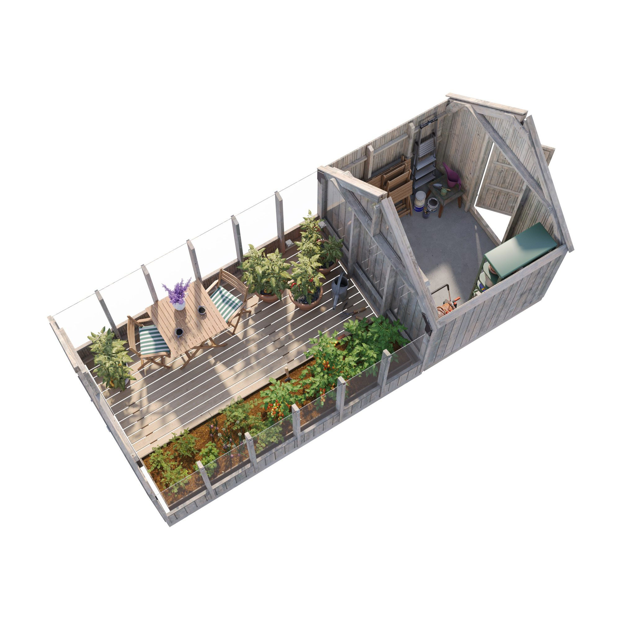 Växthus Palmako Emilia 13,1 m² (inv. 8,2+4,0 m²)