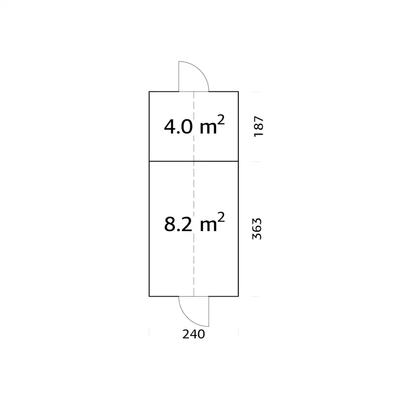 Växthus Palmako Emilia 13,1 m² (inv. 8,2+4,0 m²)