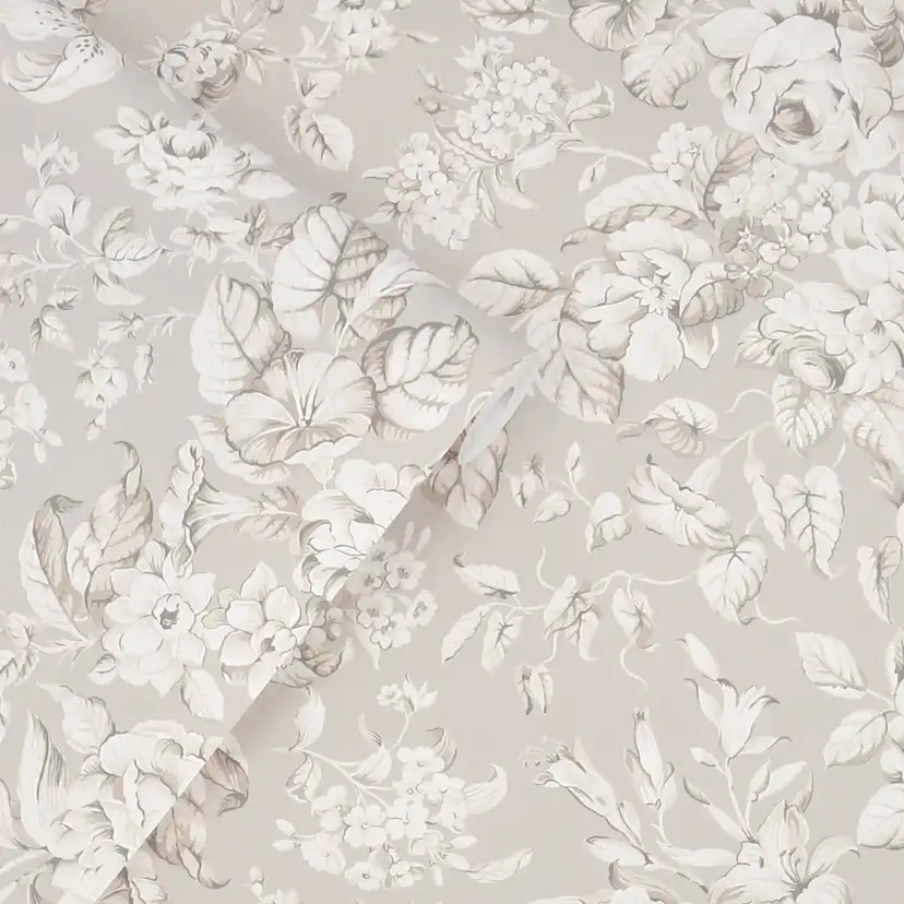 Tapet Laura Ashley Heledd Blooms Dove Grå 122762