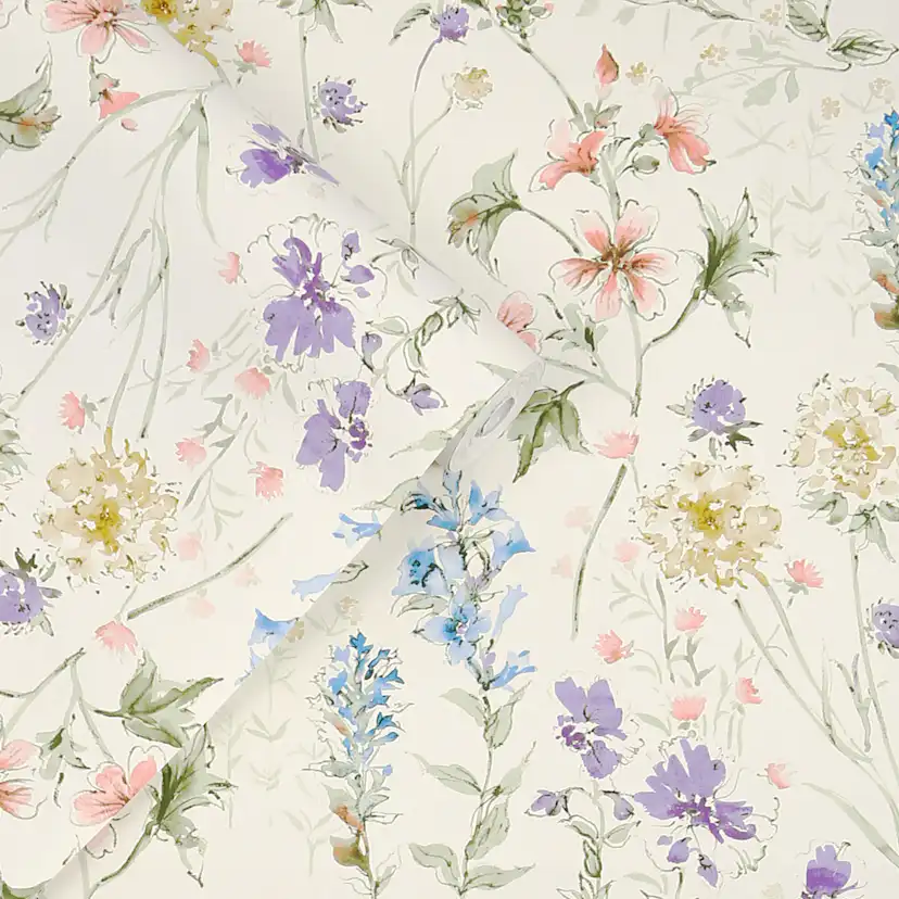 Tapet Laura Ashley Wild Meadow Chalk Rosa 122764