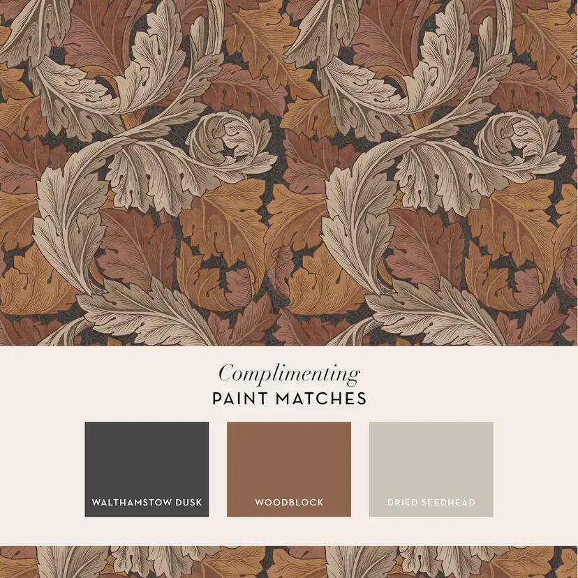 Tapet William Morris At Home Acanthus 124224 EasyUp, Mönstrad Orange