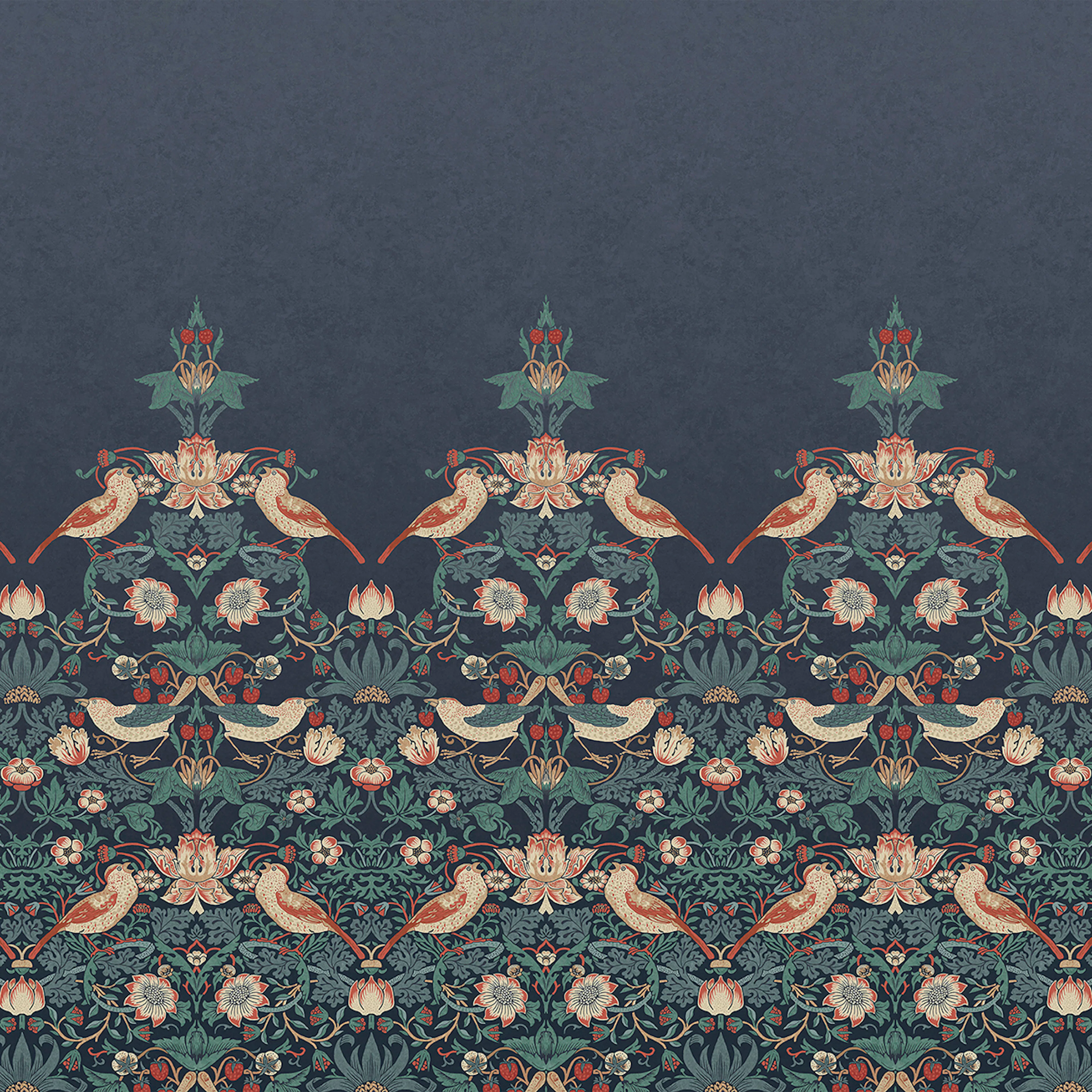 Fototapet William Morris At Home Strawberry Thief Navy