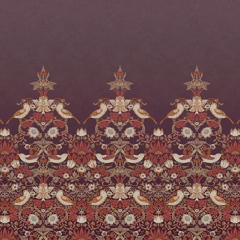 Fototapet William Morris At Home Strawberry Thief Plum