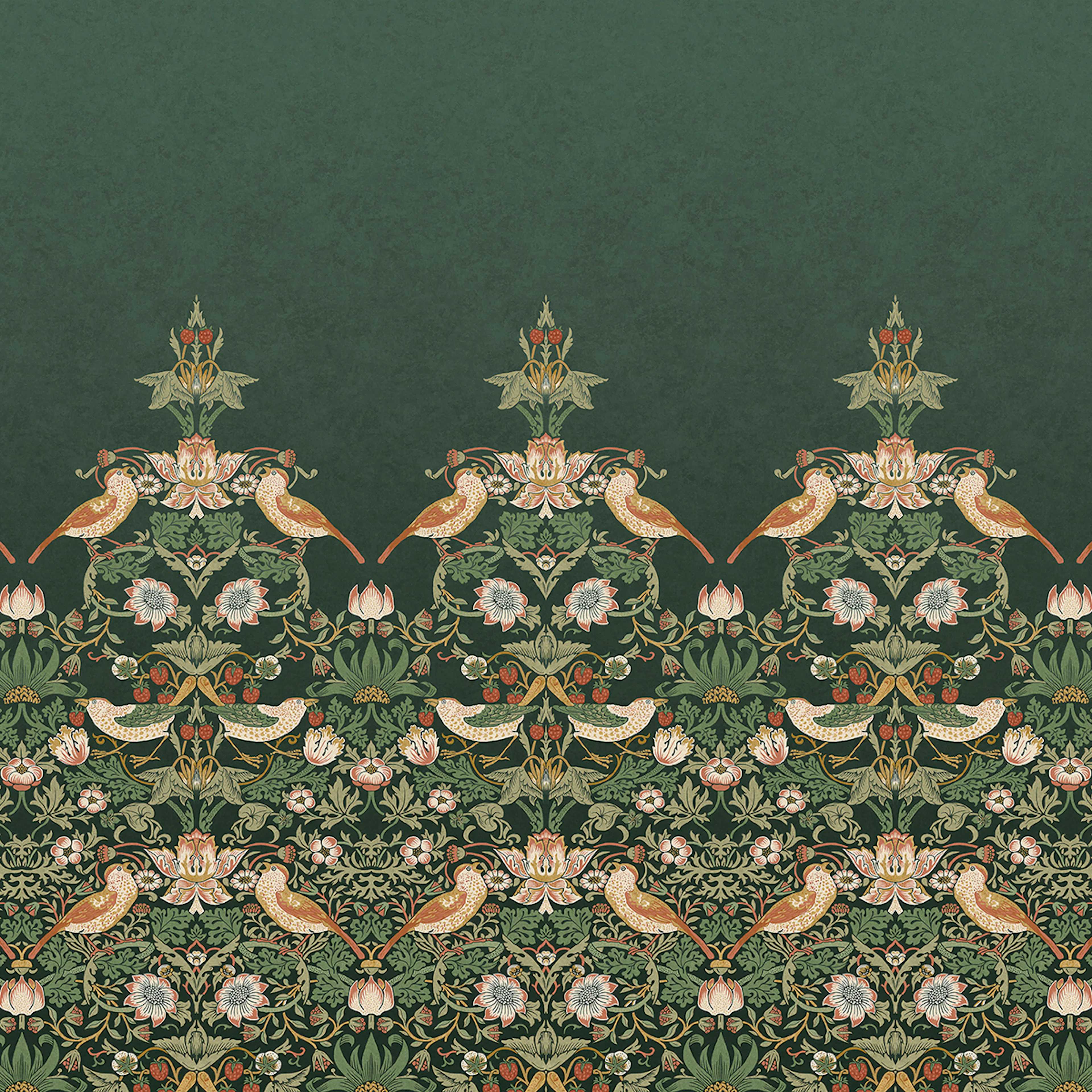 Fototapet William Morris At Home Strawberry Thief Green