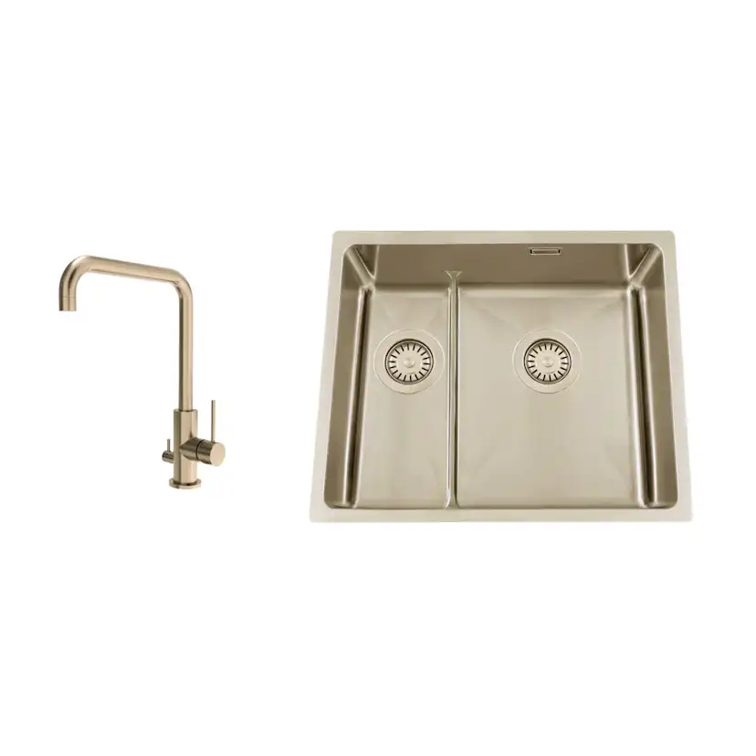 Disklåda Nordic Tech Titan 53 KHX Nickel med Köksblandare Steel Mood D