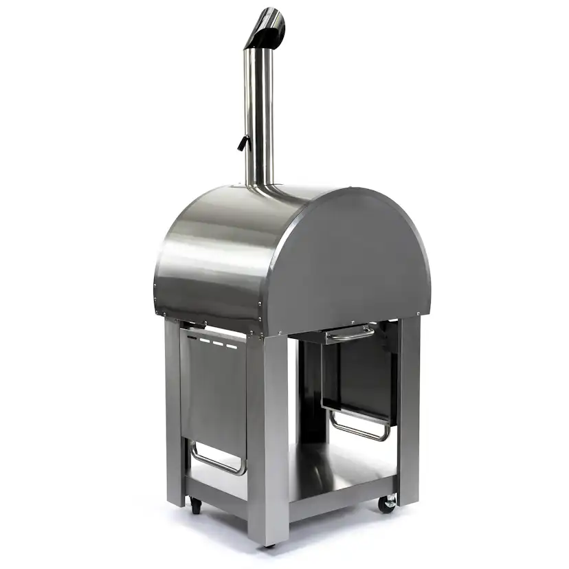 Pizzaugn Metalcraft Milano Vedeldad i Rostfritt Stål med Sidobord