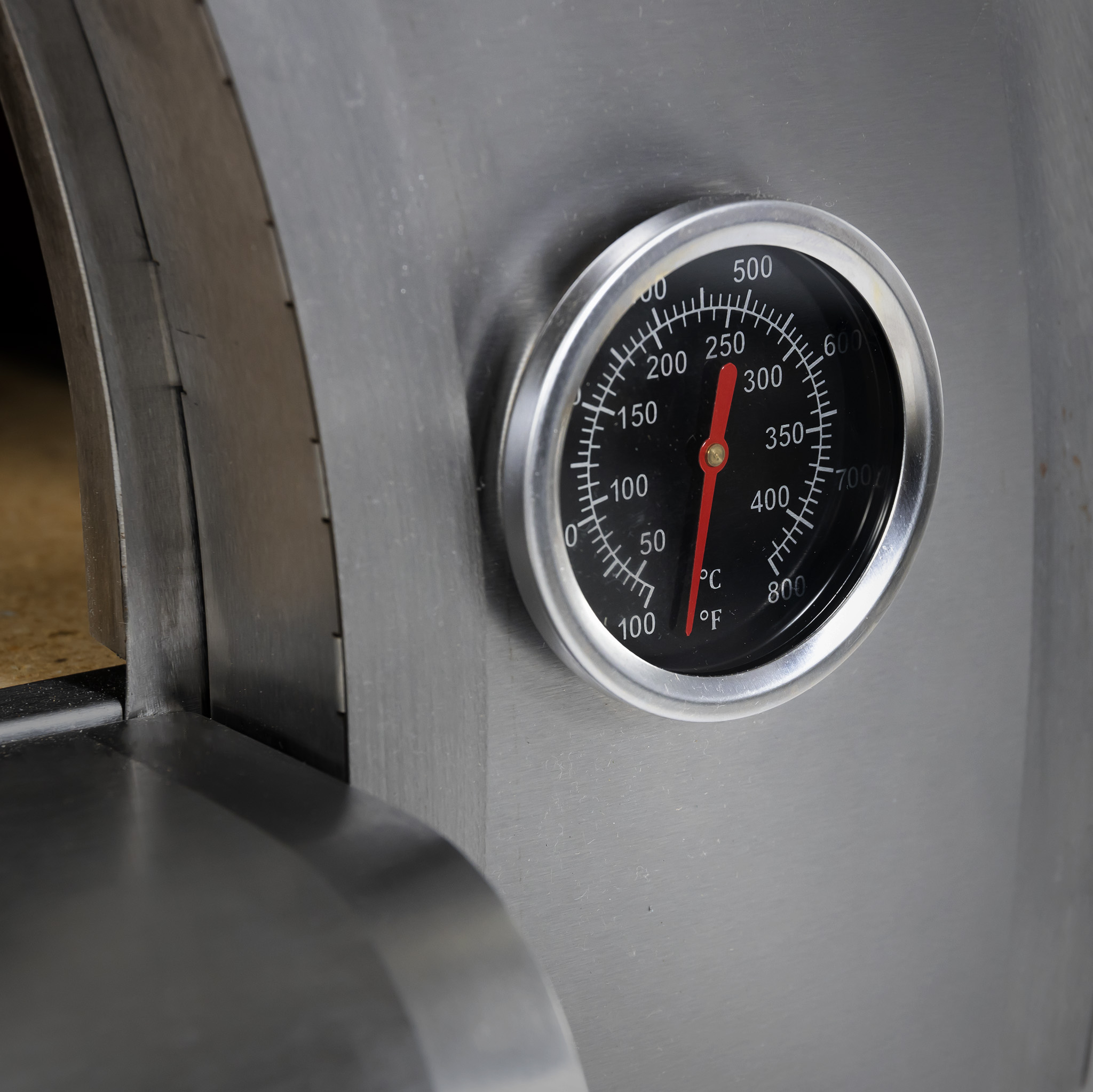 Pizzaugn Metalcraft Milano Vedeldad i Rostfritt Stål med Sidobord