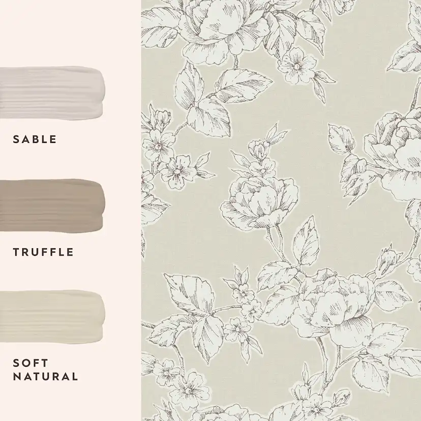 Tapet Laura Ashley Pollington Roses Naturell
